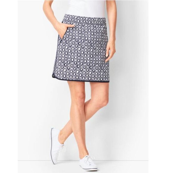 NWT T by Talbots Navy Geometric Print Stretch Skort - 3X - Picture 1 of 16